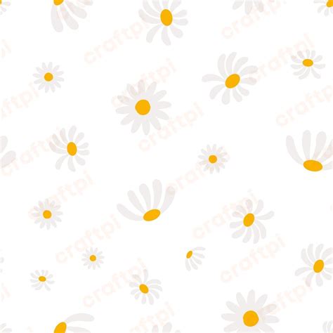 Daisy Seamless Pattern SVG, PNG, JPG, PDF Files | Craftpi