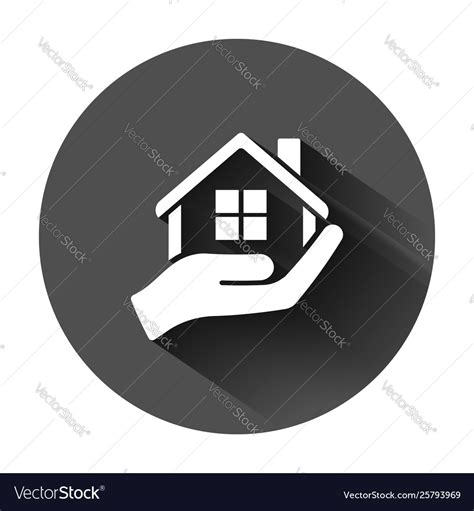 Home care icon in flat style hand hold house Vector Image