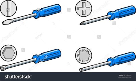 Layerseparated Illustration Standard Or Slotted Phillips Stock Vector