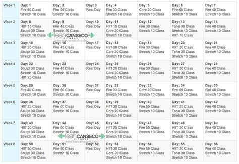 Beachbody fitness program calendar schedule | Design Your Life ...