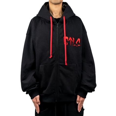 31％割引ブラック系 2xl 3l 2021最新のスタイル Cvtvlist Arched Logo Zip Up Hoodie パーカー