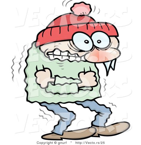 Vector Of A Freezing Cold Cartoon Guy Shivering To Death By Gnurf 25