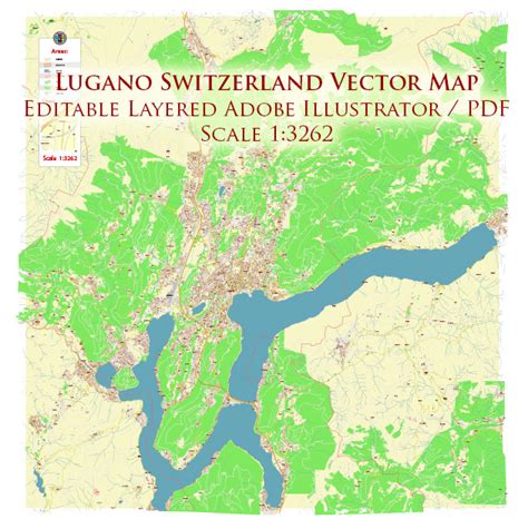 Lugano Switzerland DWG + DXF + PDF Map Vector Accurate High Detailed City Plan editable AutoCAD ...