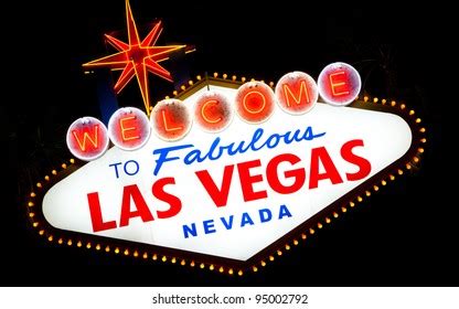 Welcome Fabulous Las Vegas Sign Night Stock Photo (Edit Now) 95002792