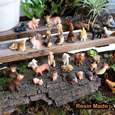 Resin Miniature Animals Fairy Garden Mini Forest Farm Animal Realistic