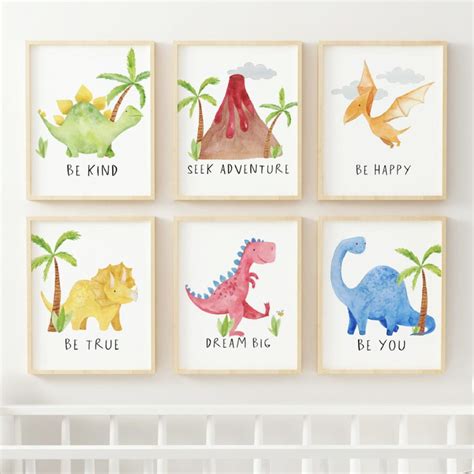 Kit Quadros Decorativos Infantil Dinossauros Be Happy A Elo