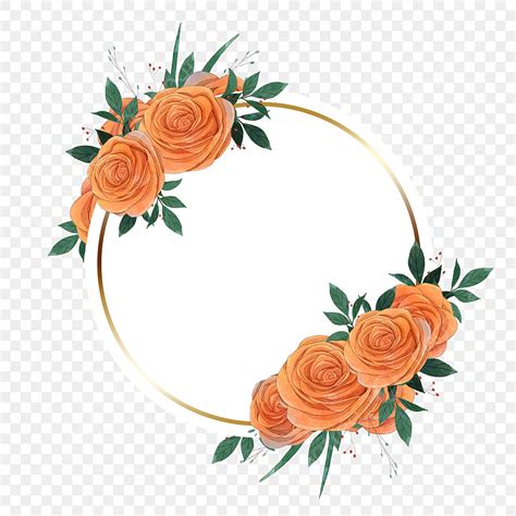 Orange Floral Watercolor PNG Transparent Orange Watercolor Floral