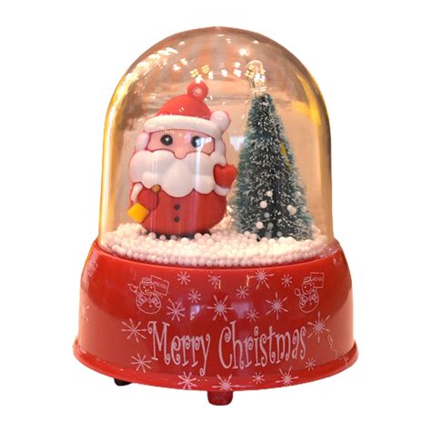 Christmas Snow Globe Cute Santa Claus Snowman Christmas Tree Faux