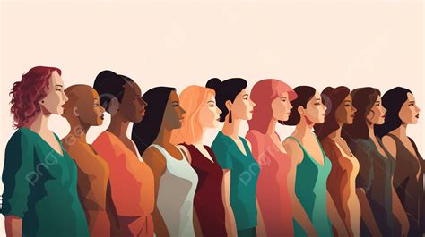 Line Of Women In Different Colors Background Picture Of Groups Of