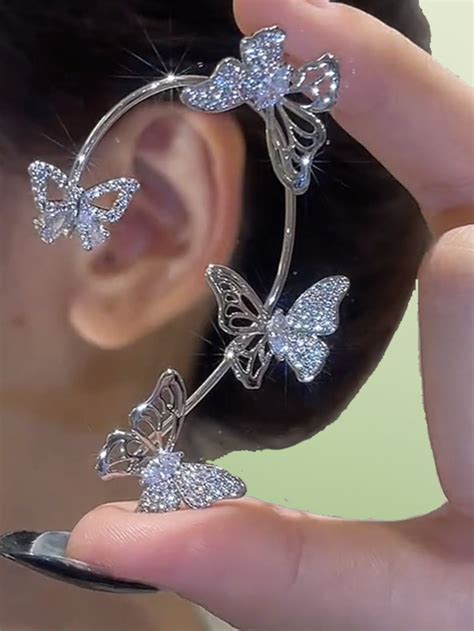 ROMWE Fairycore 1pc Butterfly Decor Ear Cuff Ear Cuff Clip On