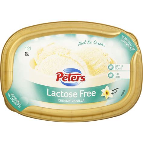 Peters Lactose Free Ice Cream Creamy Vanilla 12l Tub Woolworths