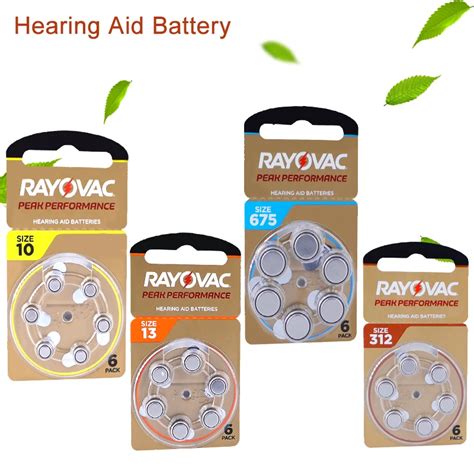 Hearing Aid Battery Pcs A A A A Rayovac Peak Zinc Air