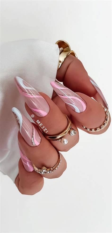 Playful Pink Nail Art Designs For Every Occasion Pink White Swirl Nude Nails