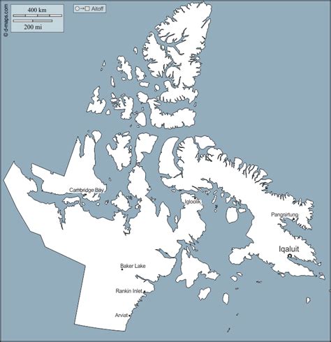 Nunavut Free Map Free Blank Map Free Outline Map Free Base Map