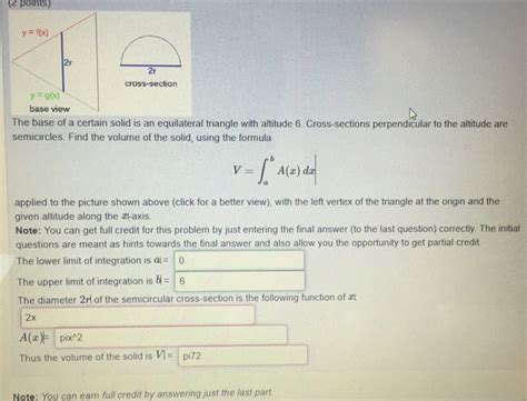 Solved The Base Of A Certain Solid Is An Equilateral Chegg