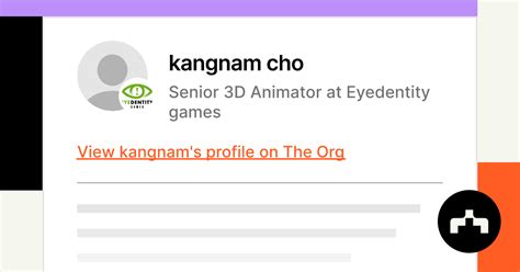 kangnam cho - Senior 3D Animator at Eyedentity games | The Org