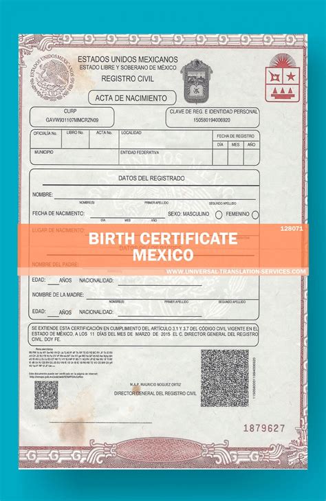 Buy A Translated Mexico Birth Certificate