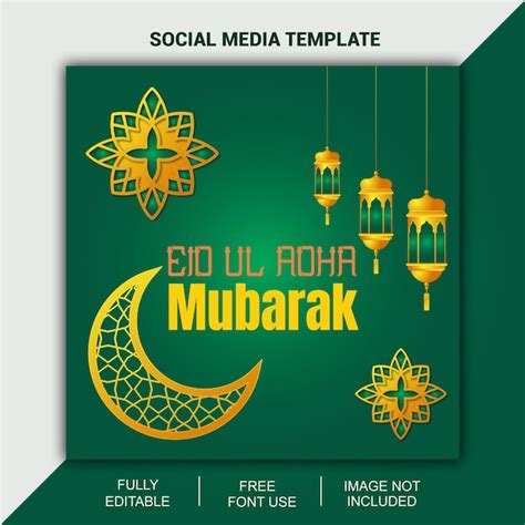 Premium Vector Eid Mubarak Social Media Post Design