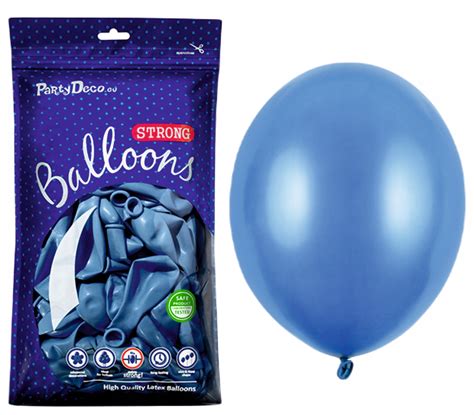 Balony Lateksowe Partydeco Strong Metallic Cornflower Blue 23 Cm 100