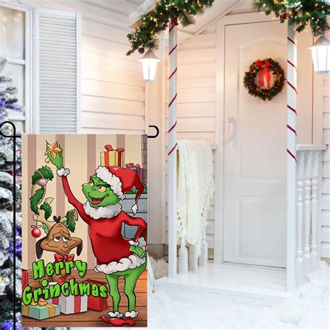 Kany 12x18 Grinch Christmas Decoration Christmas Garden Flag Grinch Christmas Welcome Garden