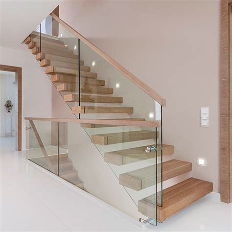 Solid Wood Treads Floating Staircase Stair Suspension Stair Modern