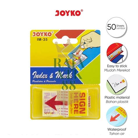 Jual Memo Sticky Notes POST IT JOYKO IM 35 SIGN HERE Shopee Indonesia