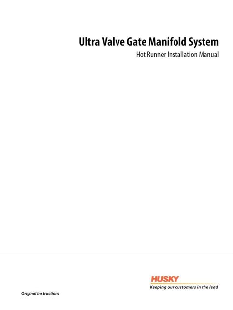 Pdf Ultra Valve Gate Manifold System Hot Runner Refurbishing Husky