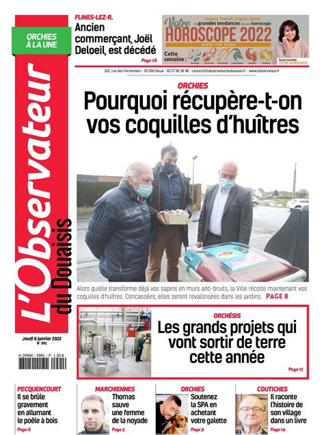 lobservateur du douaisis du jeudi  janvier  edition orchies