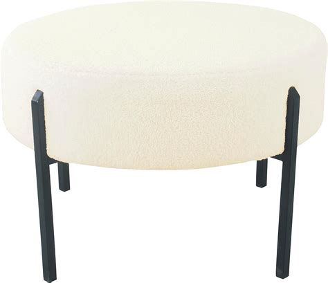 Amazon HomePop Modern Metal Sherpa Round Ottoman Home Décor