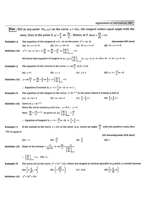 SOLUTION Iit Jee Main Maths 4 Application Of Derivatives Chapter 2