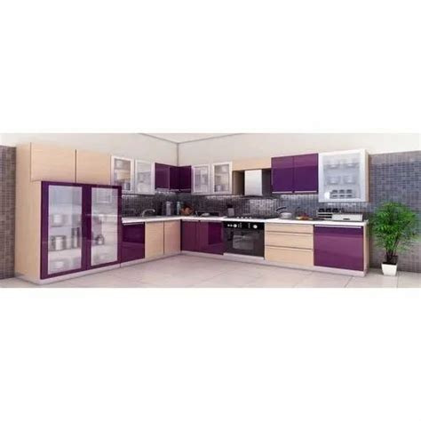 L Shape Plywood Modular Kitchen Warranty 3 Years Kitchen Cabinets At