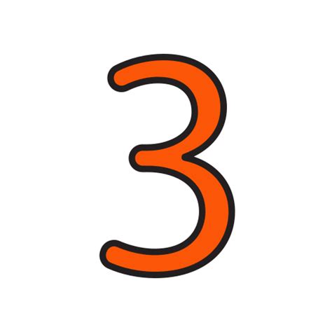 Number 3 Generic Outline Color icon
