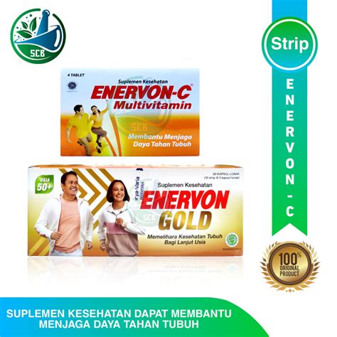 Jual Enervon C Strip Enervon Gold Suplemen Kesehatan Shopee Indonesia