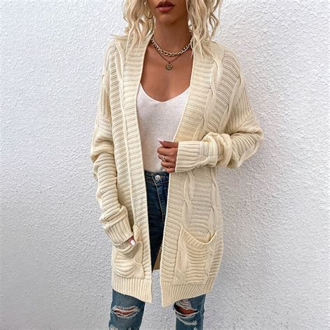 Nova moda cardigan camisola 2022 das mulheres de comprimento médio cor