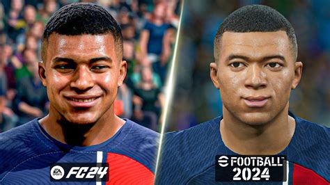 Ea Fc Vs Efootball Psg Player Faces Comparison Mbappe