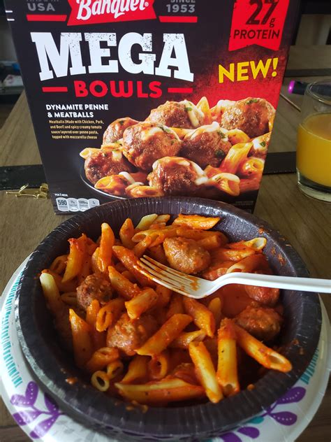 Banquet Mega Bowls Dynamite Penne And Meatballs Rfrozendinners