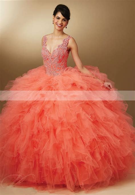 Sweet Dresses Quinceanera Dresses Coral Plus Size Masquerade