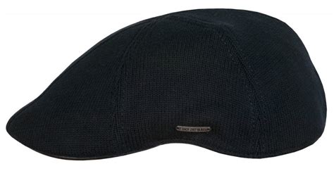 Flat Cap Stetson Texas Cotton Knit Black