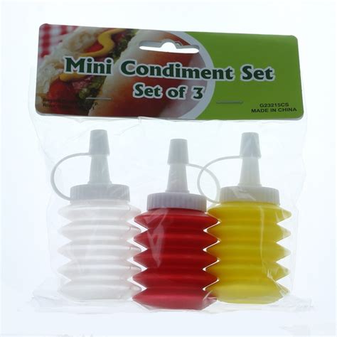 mini condiments squeezable bottles bbq picnic set   ketchup mustard