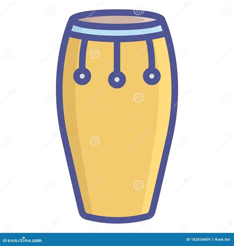 African Drum Conga Line Style Vector Icon Which Can Easily Modify Or