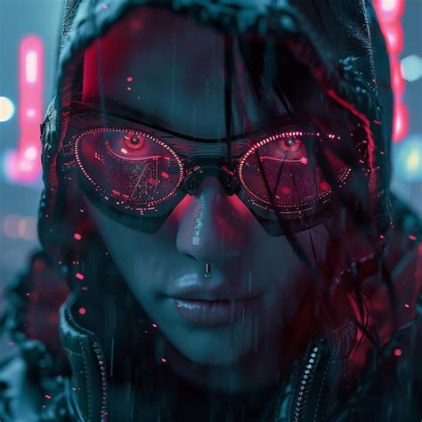 Dark And Gritty Cyberpunk Hacker Premium Ai Generated Image