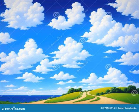 Cartoon Landscape, Illustration. Stock Illustration - Illustration of ...