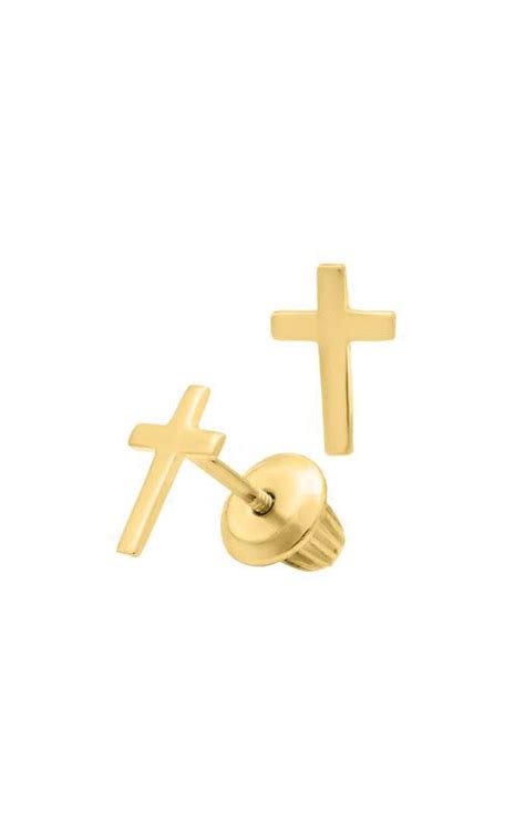 Children's Gold Cross Earrings | Harry Ritchie's