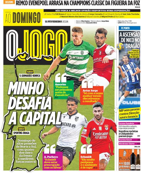 Capa Jornal O Jogo 11 Fevereiro 2024 Capasjornais Pt