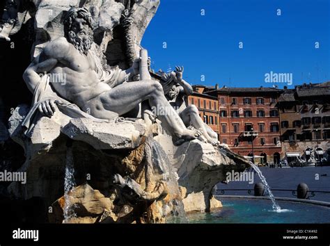 Italien Lazio Rom Fontana dei Quattro Fiumi Brunnen der vier Flüsse