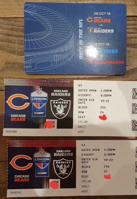 Two tickets for nfl Chicago Bears V Oakland Raiders | in Hengoed ...