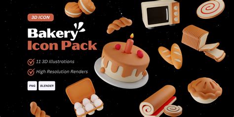 Bakery 3d Icon Pack Demo Figma