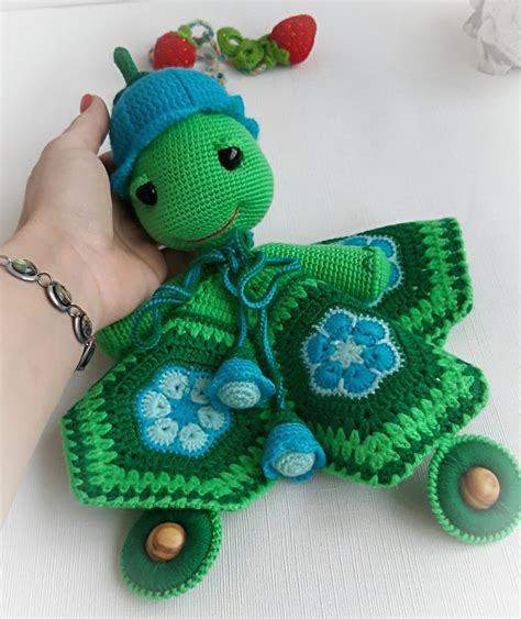 Baby Blanket Turtle Lovey Blanket Crochet Toy Turtle Baby Etsy