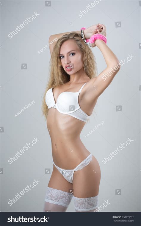 Woman Underwear Bite Handcuffs Bdsm Sex Stock Photo 297173012