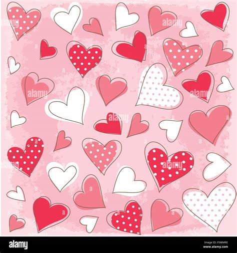 Corazones de San Valentín iconos, wallpaper Imagen Vector de stock - Alamy